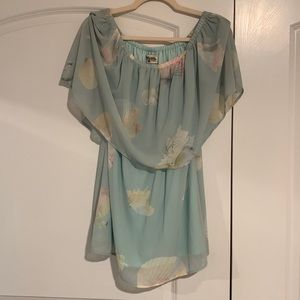 Show me your MuMu off shoulder silk dress